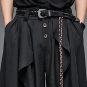 品质 腰带 黑色头层皮皮带裤 日系复古编织头层牛皮真皮新中式 时尚