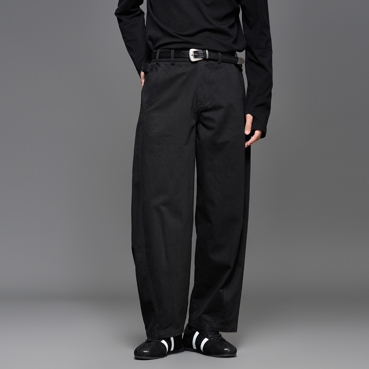 高品质 百搭时尚日系复古COS男弯刀裤工装直筒锥形男士休闲裤