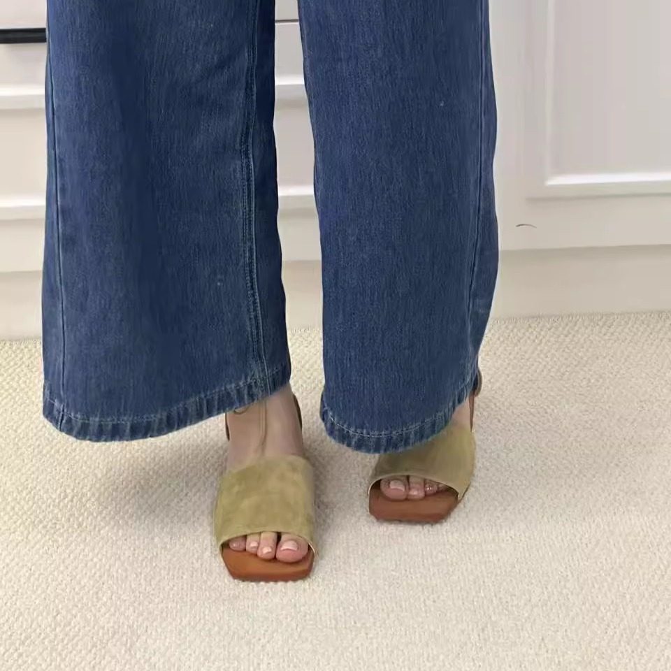 绑带绝美小众复古露趾罗马鞋女