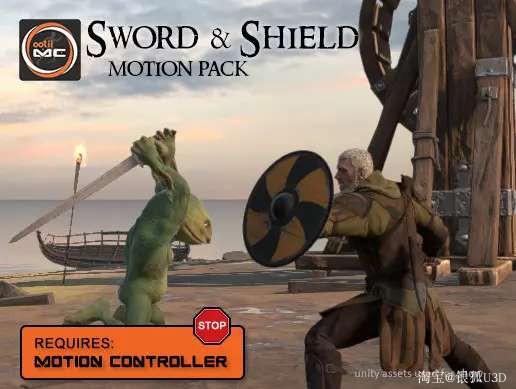 U3D模型盾防御|剑攻击Sword& Shield Motion Pack v0.393