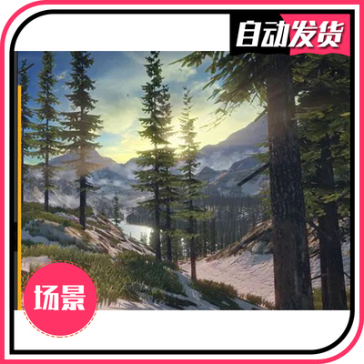 U3D场景 高山森林树木环境 Mountain Lake Environment v1.6