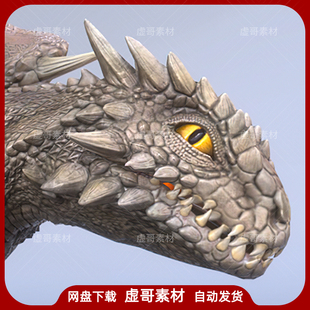 UE4模型 DESERT DRAGON 沙漠龙恐龙带动画模型