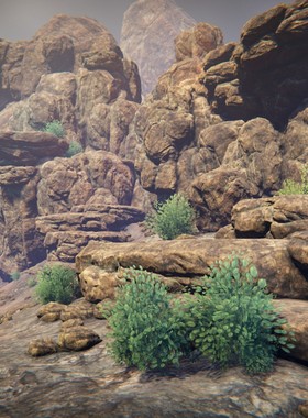 UE4 虚幻4 Western cliffs 西部悬崖山石场景模型