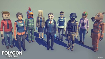 UE4 虚幻4 POLYGON - Heist Pack 4.14-4.21多面劫匪虚幻场景