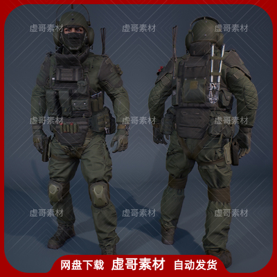 UE4UE5模型 Character Factory Vol 2 Heavy Police 反恐精英特警