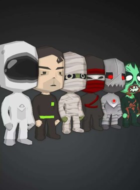 U3D模型 3D人物角色模型包带动画 Toon Character Pack v1.93