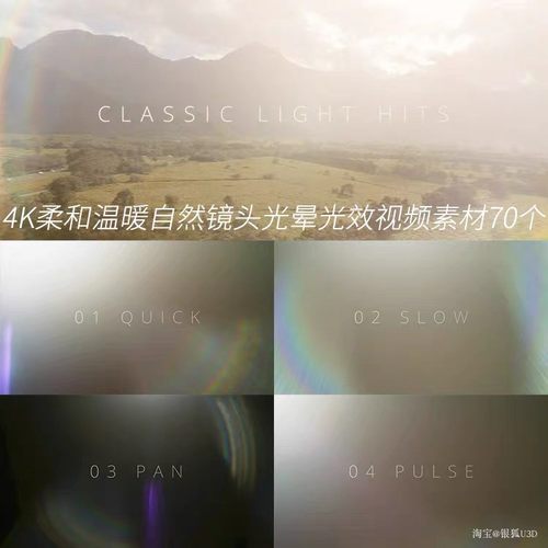 AE特效素材 4K柔和温暖自然镜头光晕光效视频素材70个