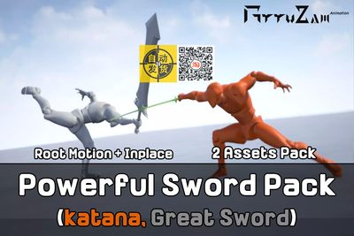 Powerful Sword Pack (Great Sword + Katana ) 1.81 3D刀剑动画