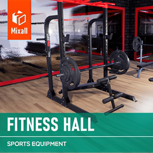 UE4室内场景健身房 Fitness hall- sports equipment