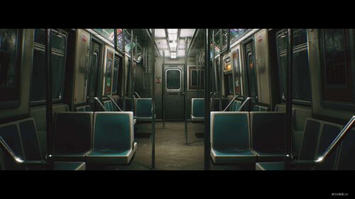UE4城市地铁列车模型带内饰