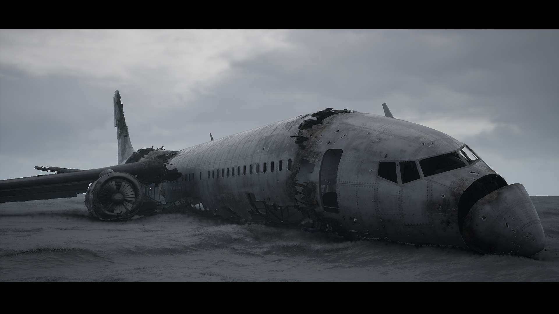 ue4 虚幻4资源 坠毁的客机 crashed airliner 4.18-4.25