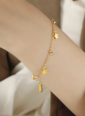 钛钢不掉色新中式星月手链小众ins风时尚百搭轻奢高级感闺蜜手饰