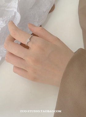 女小众轻奢爱心锆石尾戒食指戒