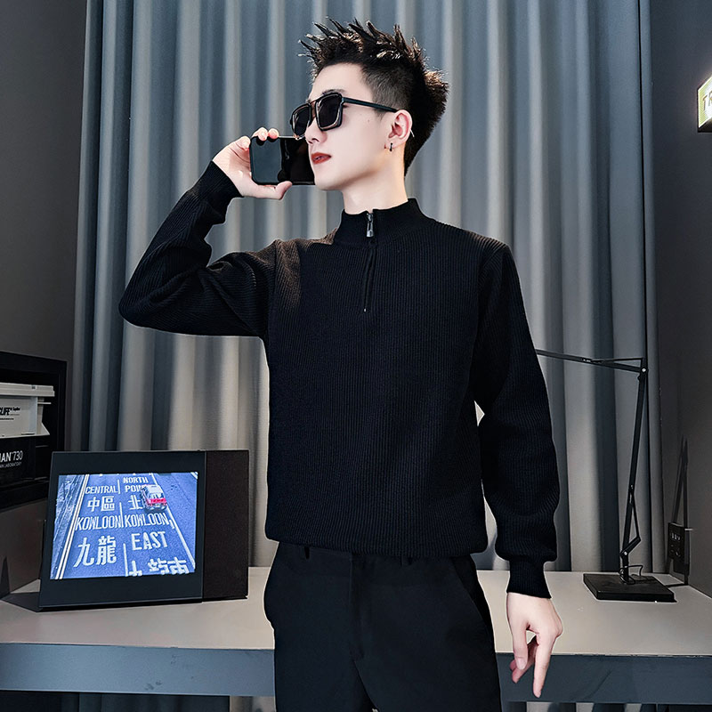 SM105-P68控98社会小伙店主风男潮毛衣针织衫黑色1，男装针织衫/毛衣，电商A220