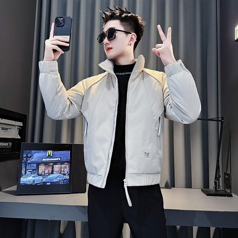 MF85-P138 控178  冬季社会小伙加厚保暖立领棉衣棉服外套 白色1图片