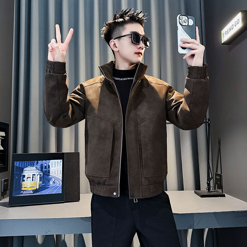 MF100-P138控178冬季皮棉袄加厚保暖立领棉服外套红色1,男装棉衣,电商A220
