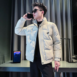 MF79-P138 控178  冬季社会小伙店主风立领棉衣棉服外套  白1图片