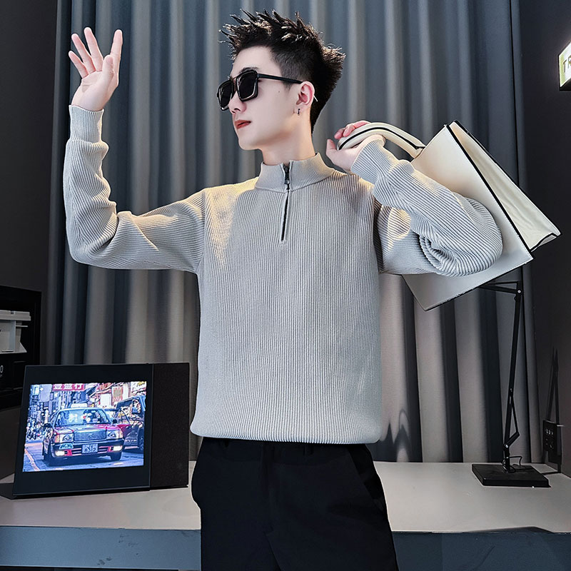 SM105-P68控98社会小伙店主风男潮毛衣针织衫黑色1,男装针织衫/毛衣,电商A220
