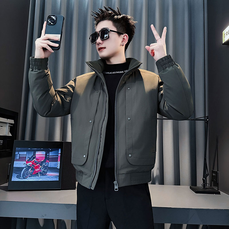 MF93-P138控188冬季社会小伙加厚保暖立领棉衣棉服外套咖色2,男装棉衣,电商A220