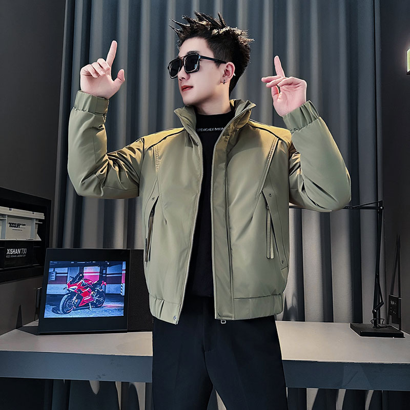 MF96-P138 控188  冬季社会小伙加厚保暖立领棉衣棉服外套  绿色1图片