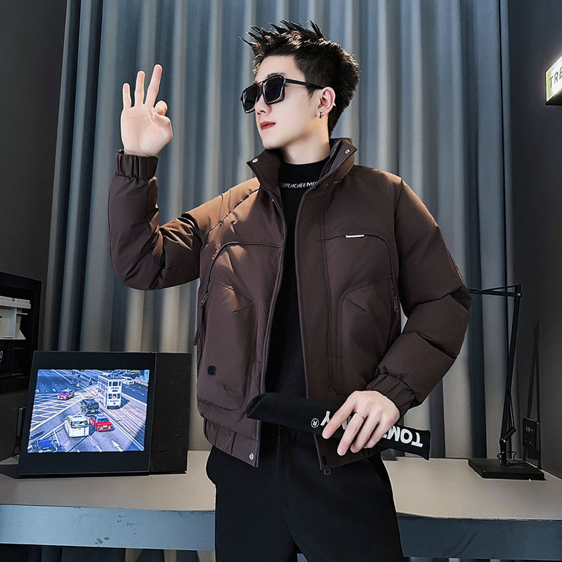 MF86-P138控178冬季社会小伙加厚保暖立领棉衣棉服外套咖色1,男装棉衣,电商A220