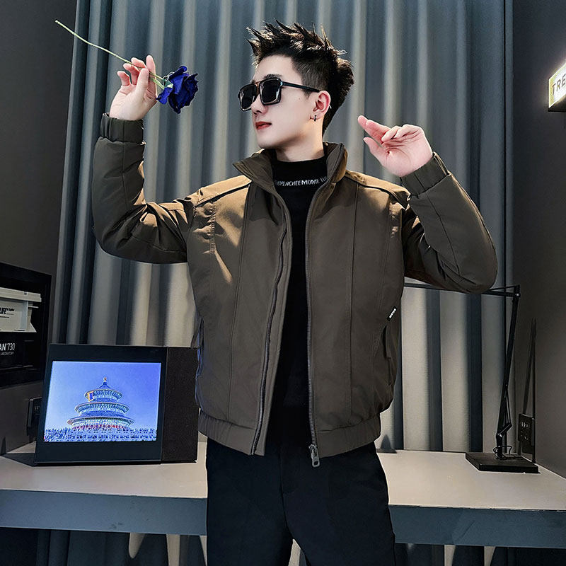 MF92-P138 控188  冬季社会小伙加厚保暖立领棉衣棉服外套 咖色2图片