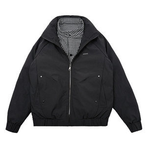 MF89-P148 控198  冬季社会小伙加厚保暖立领假两件棉服外套咖色2图片