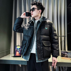 MF67-P138 控178  冬季社会小伙店主风假两件棉衣棉服外套 灰1图片