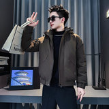 MF107-P138控178冬季社会小伙加厚保暖棉衣棉服连帽外套咖色2，男装棉衣，电商A220