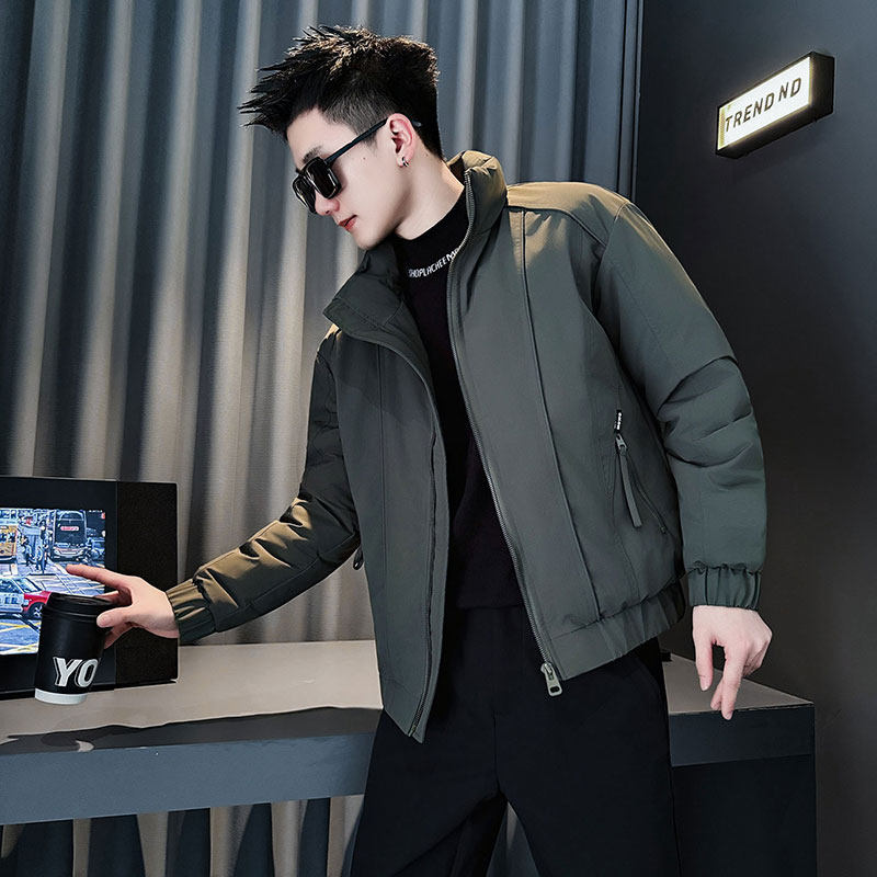 MF92-P138 控188  冬季社会小伙加厚保暖立领棉衣棉服外套 绿色1图片