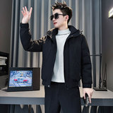 MF107-P138控178冬季社会小伙加厚保暖棉衣棉服连帽外套咖色2，男装棉衣，电商A220