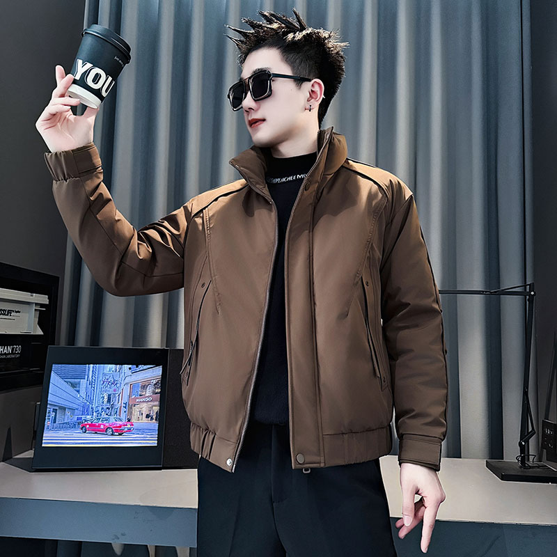 MF96-P138控188冬季社会小伙加厚保暖立领棉衣棉服外套咖色1,男装棉衣,电商A220