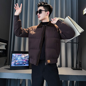 MF82-P138 控178  冬季社会小伙加厚保暖立领棉衣棉服外套 咖色1图片