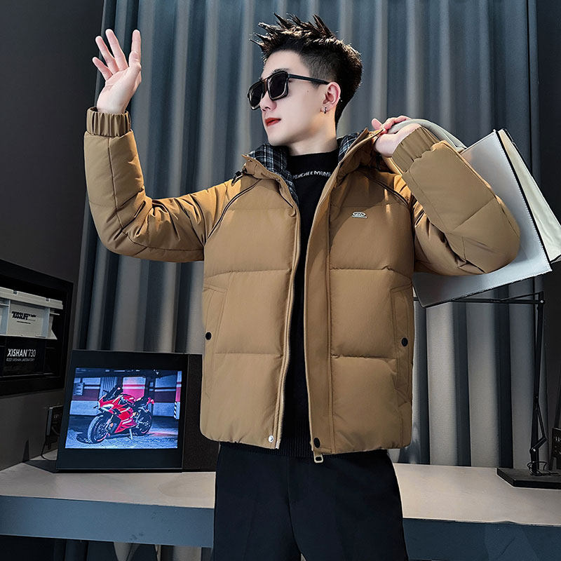 MF105-P138  控178 冬季社会小伙加厚保暖棉衣棉服连帽外套黄色1图片