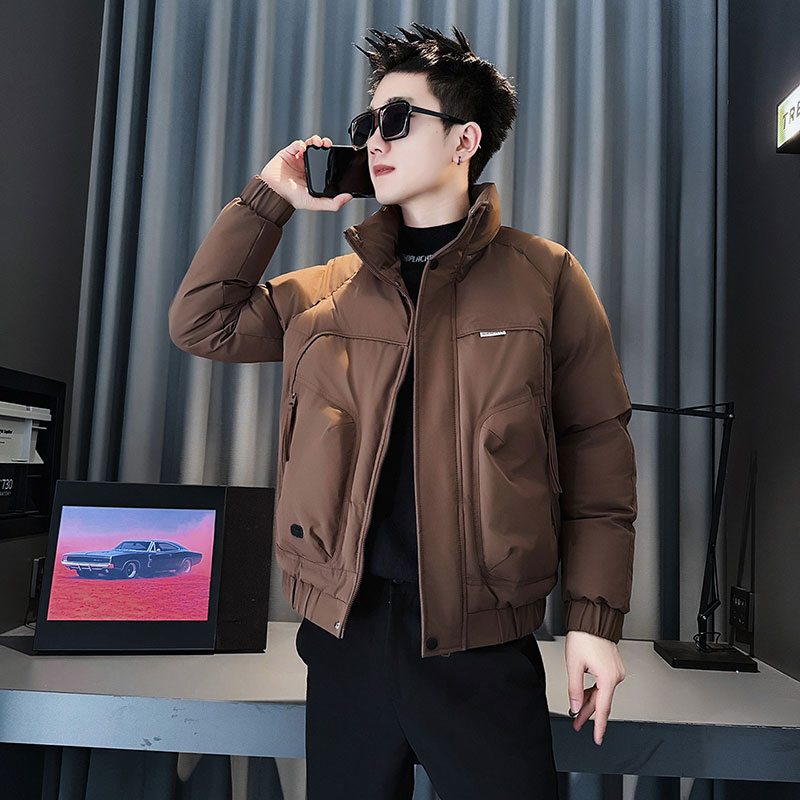 MF86-P138控178冬季社会小伙加厚保暖立领棉衣棉服外套焦糖色2,男装棉衣,电商A220