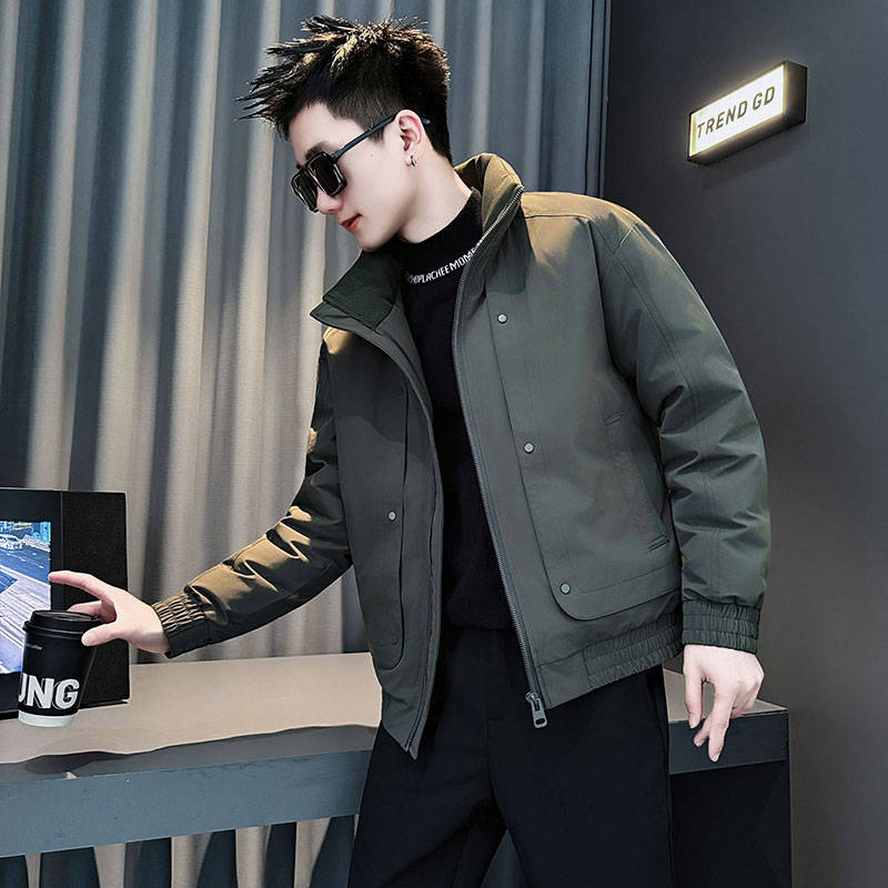 MF93- P138 控188  冬季社会小伙加厚保暖立领棉衣棉服外套 绿色1图片
