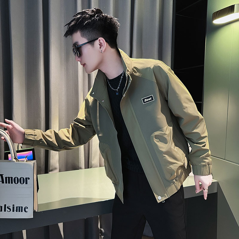 SJ88-P98控138社会小伙夹克外套男潮店主风上衣绿2,男装夹克,电商A220