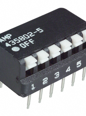 TE Connectivity DIP 开关 单刀单掷 6POS 0.1A 5VDC 5435802-5