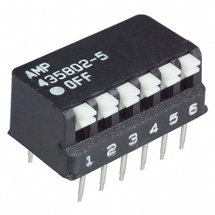 6POS 5435802 单刀单掷 5VDC 开关 DIP Connectivity 0.1A