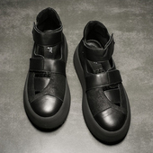 新款 厚底增高潮洞鞋 罗马凉鞋 夏季 男士 真皮英伦沙滩鞋 复古韩版 透气