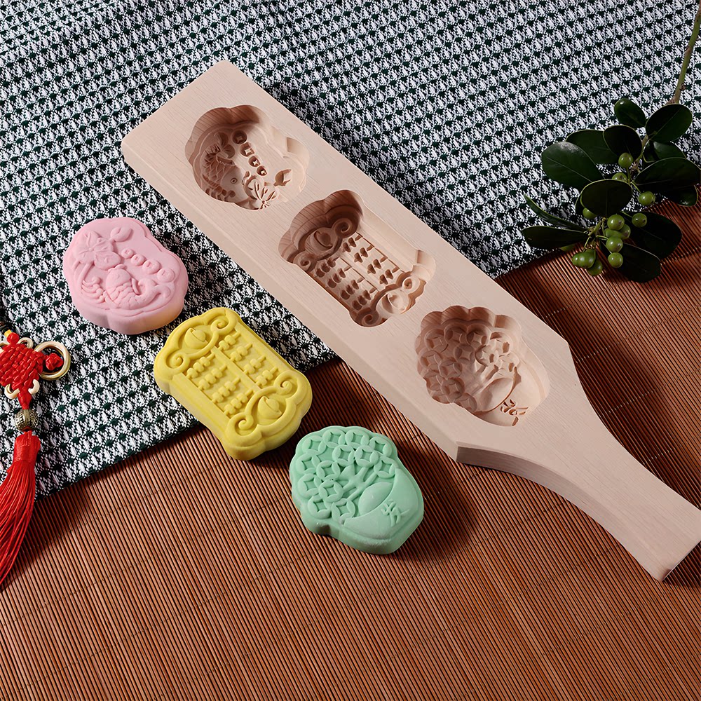 榉木月饼模具绿豆糕点制作工具