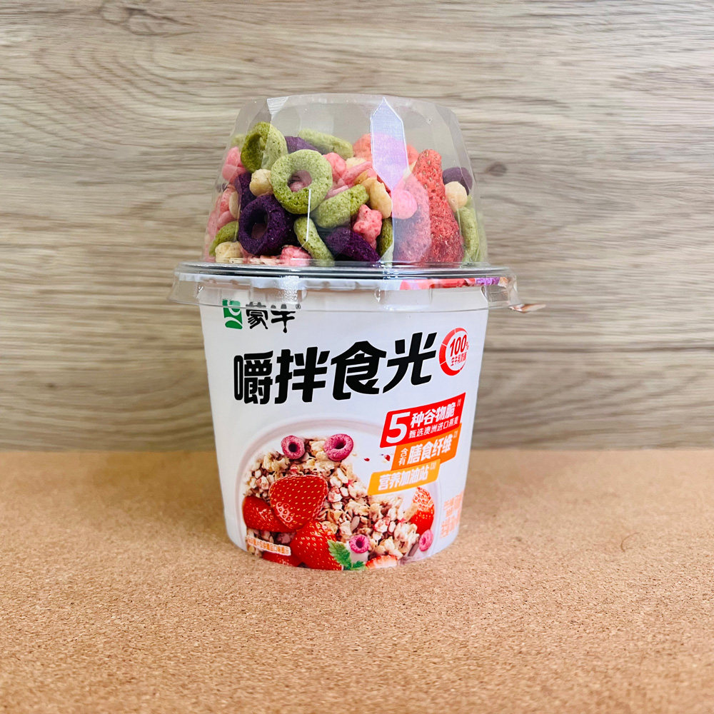 蒙牛嚼拌食光谷物脆酸奶巴氏杀菌热处理超市上架同款代餐营养