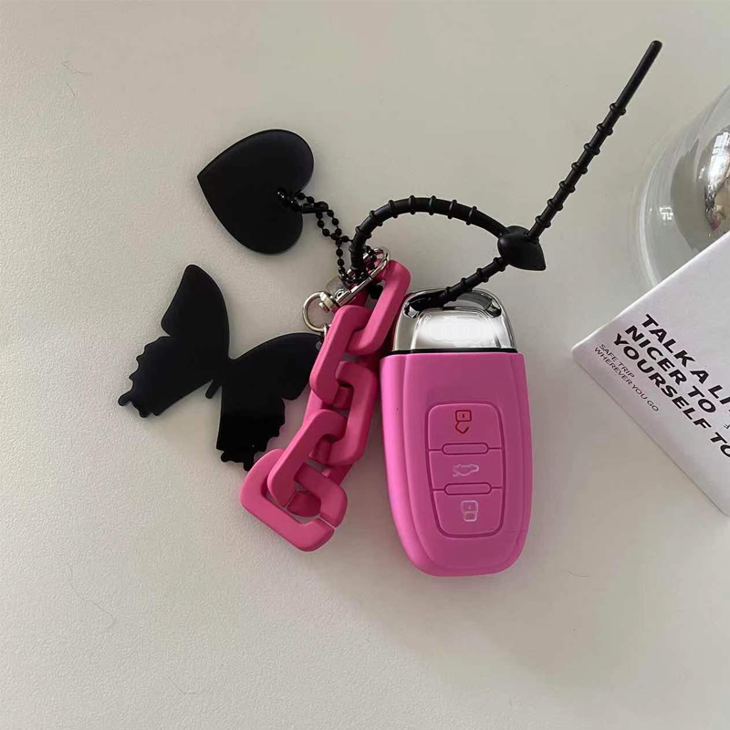 适用奥迪钥匙保护套少女爱心
