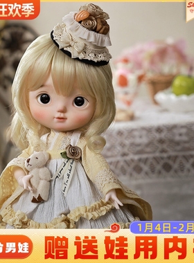 原创正版6分bjd娃娃Cookie鱼饼sd玩偶和服女孩蛋糕裙树脂全套潮玩