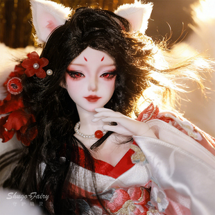 正版四分bjd娃娃椿绛灵昭古风国潮SD人形玩偶狐狸耳配饰可动娃娃