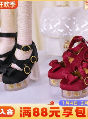 原创正版4分bjd娃鞋SD人形玩偶红色娃鞋白薇高跟脚鞋bjd手工娃鞋