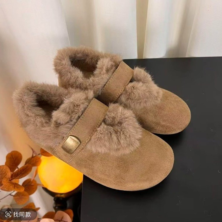 冬季新款时尚保暖加绒毛毛鞋女