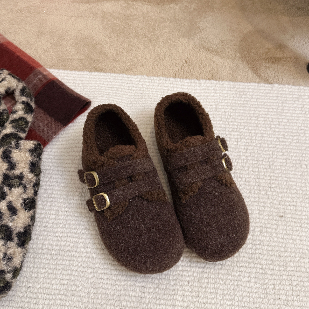 新款冬季毛毛棉鞋加绒保暖勃肯鞋