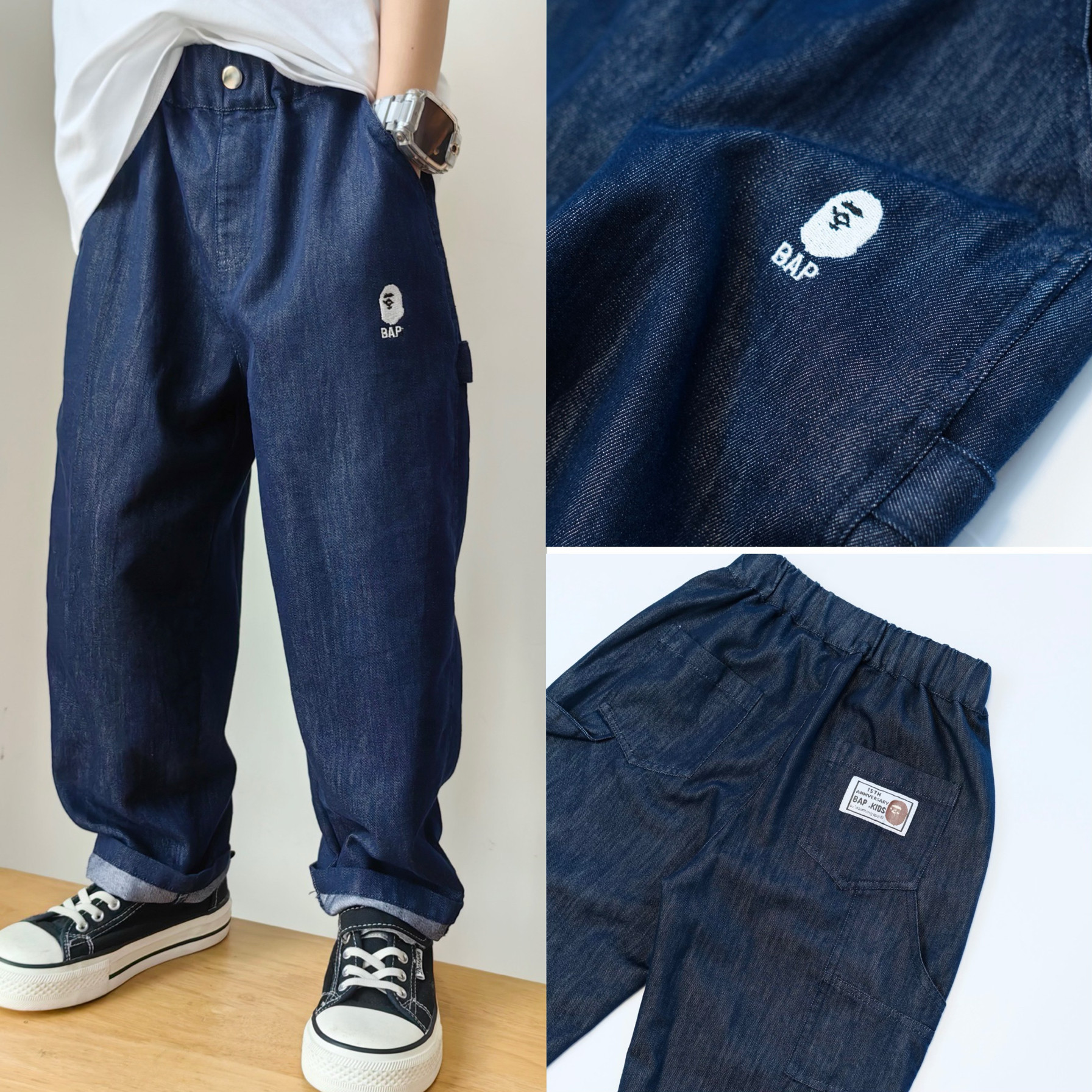 春秋款日系儿童不掉色牛仔裤刺绣字母帅气哈伦裤潮男童宽松长裤,童装/婴儿装/亲子装,裤子,淘宝优惠券,粉丝福利购,淘宝优惠卷