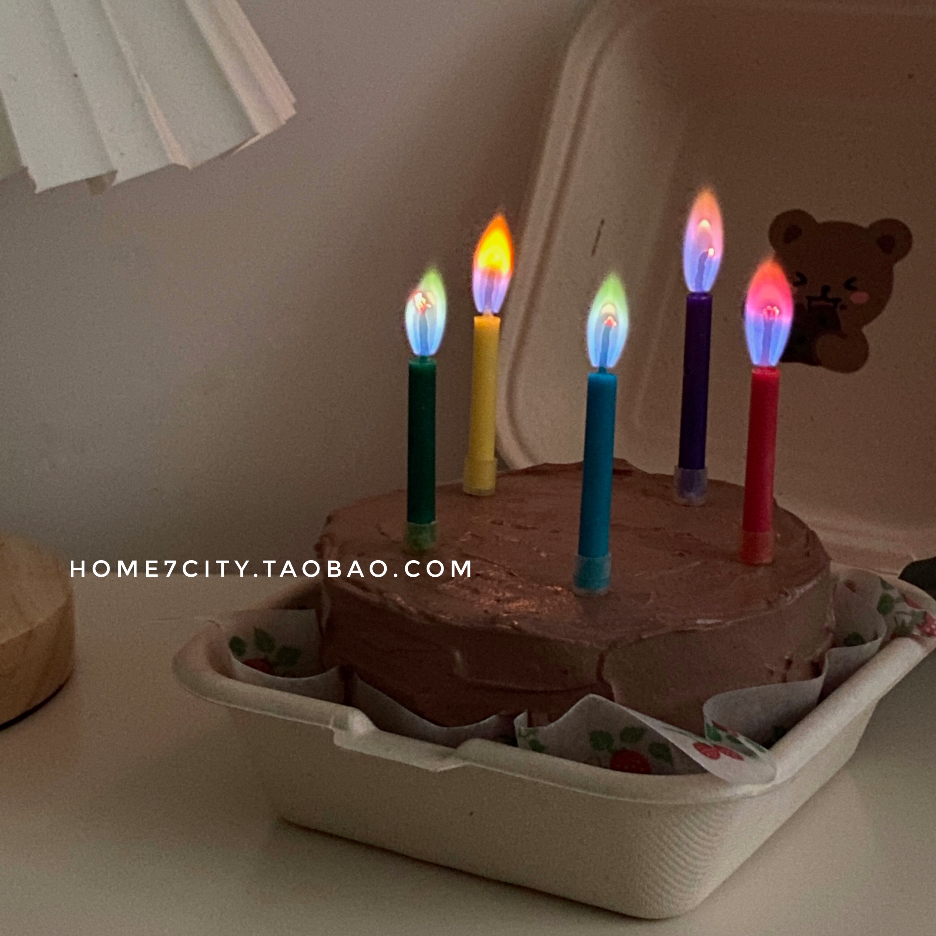 韩式ins彩色火焰蜡烛蛋糕装饰插件小仙女生日派对甜品台装扮摆件